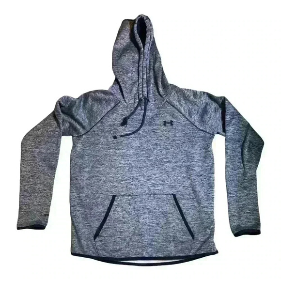 Under Armour Womens S petite Long Sleeve Drawstring Athletic Hoodie T Shirt Navy - Picture 3 of 7